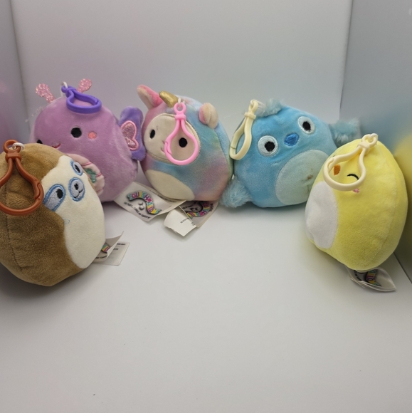 Squishmallow Clips Set 5 Blue Chink, Lola, Simon, Chuck, Brenda - Picture 1 of 7